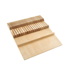Cut-To-Size Insert Wood Double Knife Block for Drawers - Natural