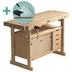 Sjobergs Nordic Plus Workbench 1450 with Cabinet and Accessory Package