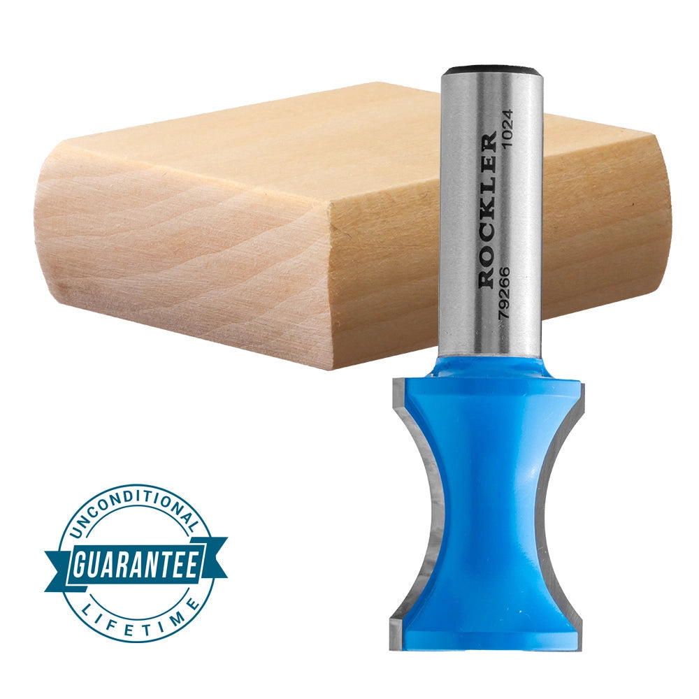 Rockler Fingernail Router Bit, 31/32'' Dia. x 1-1/4''H x 25/32''R x 1/2'' Shank