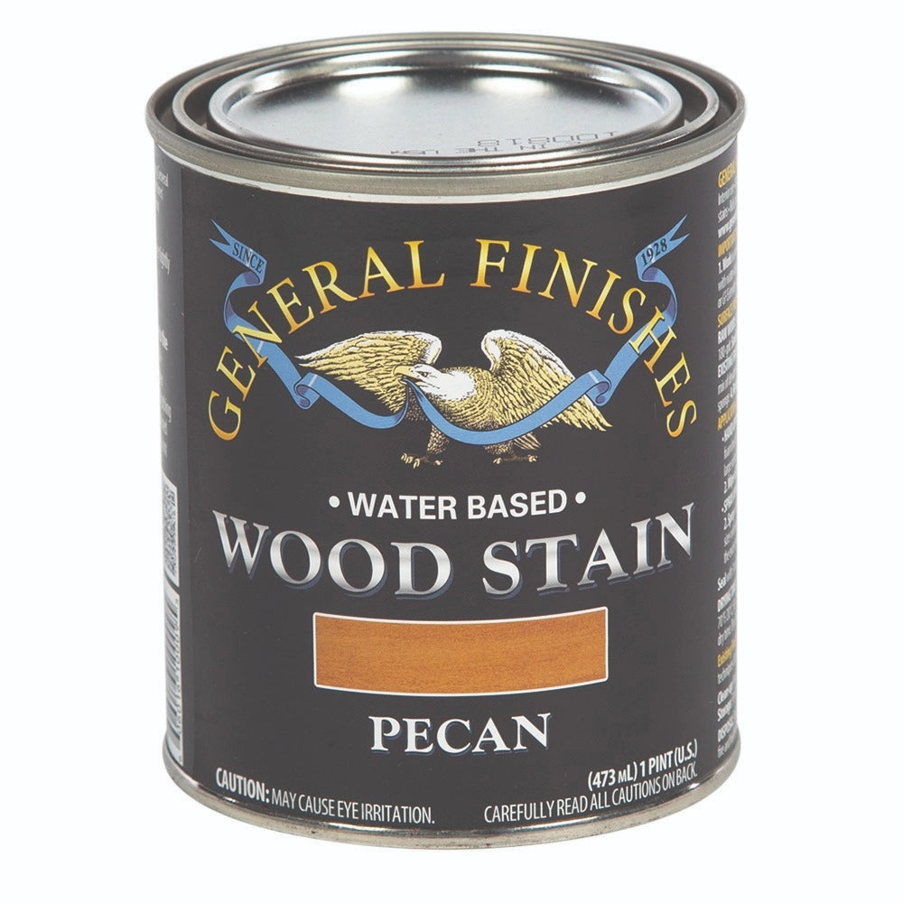 General Finishes Water Based Wood Stain, Pecan, Pint