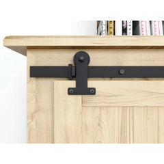 4' Soft-Close Front-Mount Mini Rolling Door Hardware Kit for Furniture, Black, Single Door