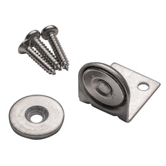 Angle-Mount Stainless Steel Magnetic Catch, 20 lb. Hold