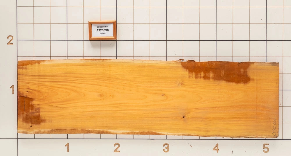 Osage Orange Live Edge Slab, 18''W x 62''L x 1-1/8'' Thick