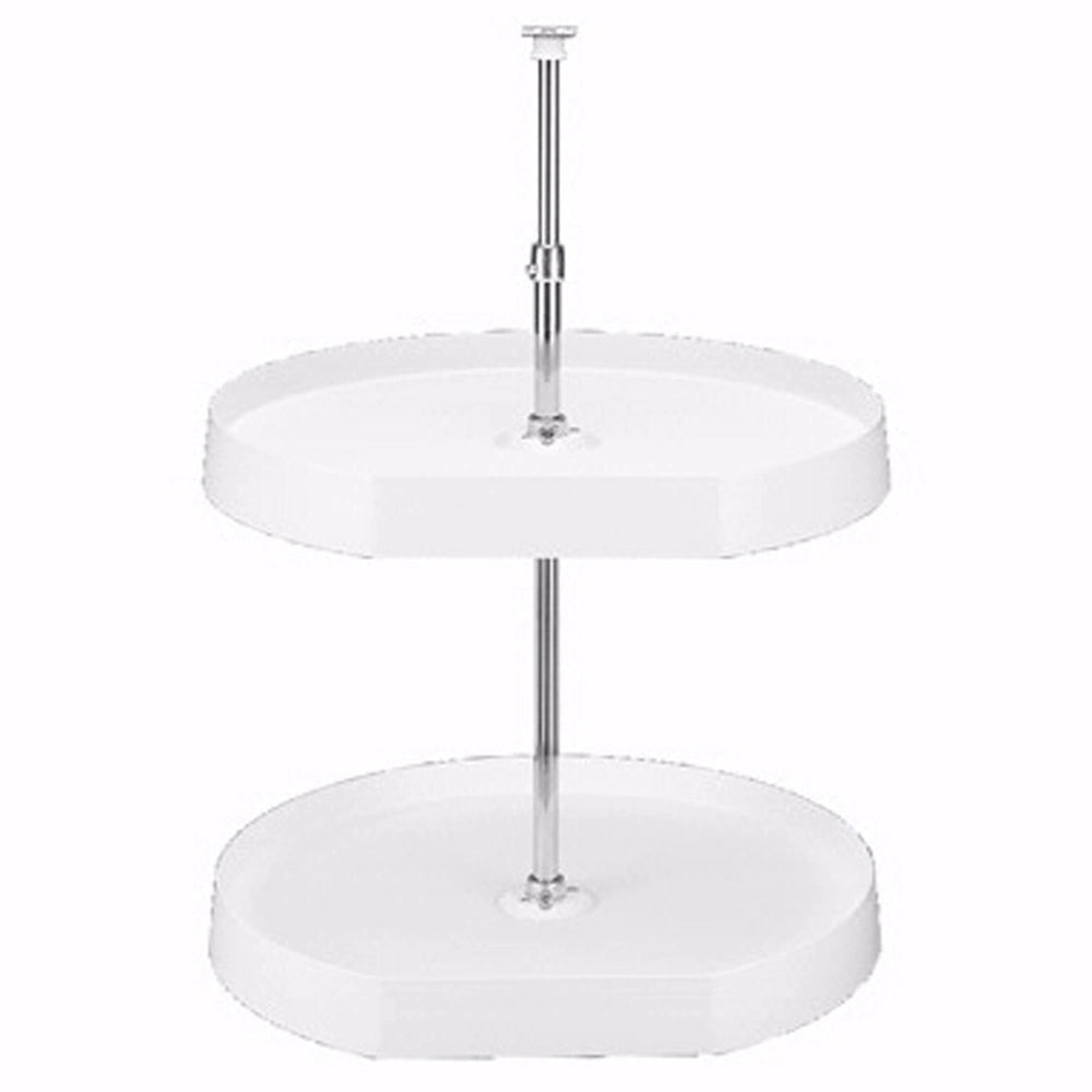 20" D-Shape Dependently Rotating Tray - 3 Shelf Set, White (7013-20-11-526)