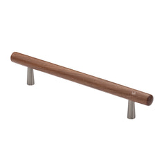 8-5/8''  Tubular Designer Wood Cabinet Pull, Walnut