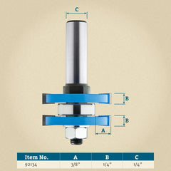 Rockler Tongue and Groove Router Bit - 1/4" H x 1/4" Shank x 3/8'' Depth of Cut
