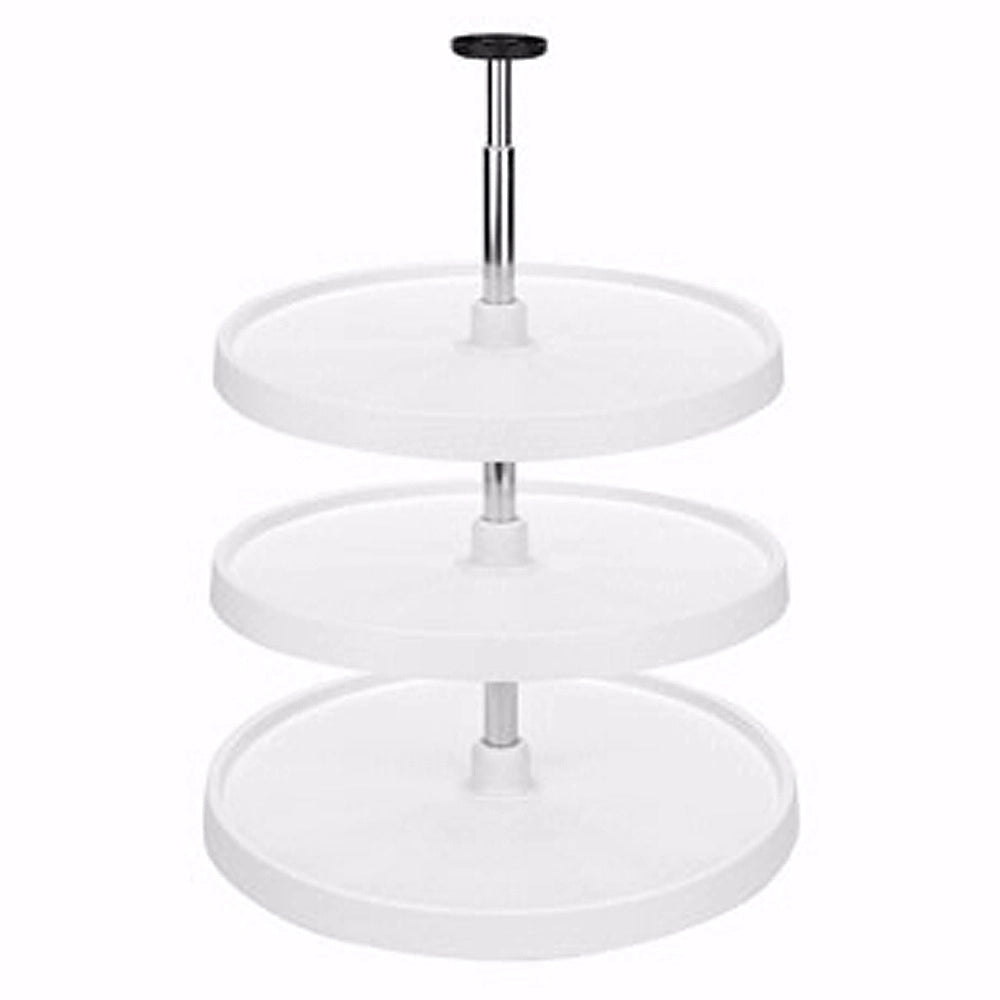 18" Full Circle 31"-38" Three Shelf Lazy Susan Set, Almond (3073-18-15-531)
