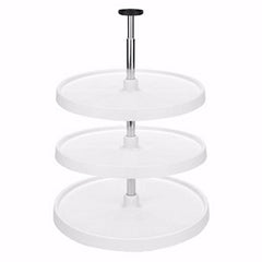 18" Full Circle 31"-38" Three Shelf Lazy Susan Set, Almond (3073-18-15-531)