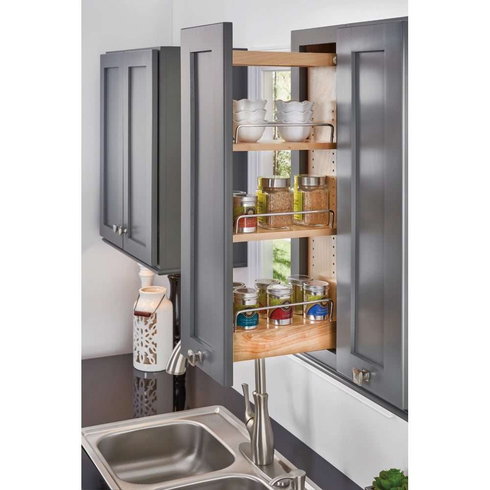 Rev-A-Shelf- Cabinet Pullout Organizer with Soft-Close Wall Accessories - 5 in.