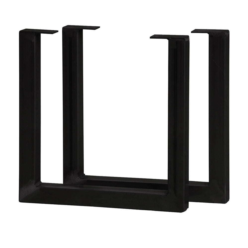 28''H U-Shaped Welded Steel Table Leg Set, Black