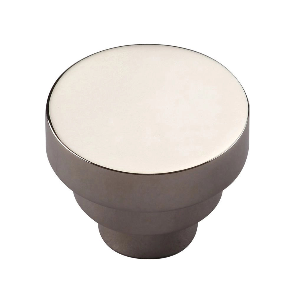 1-1/4''  Round Step Cabinet Knob, Polished Nickel