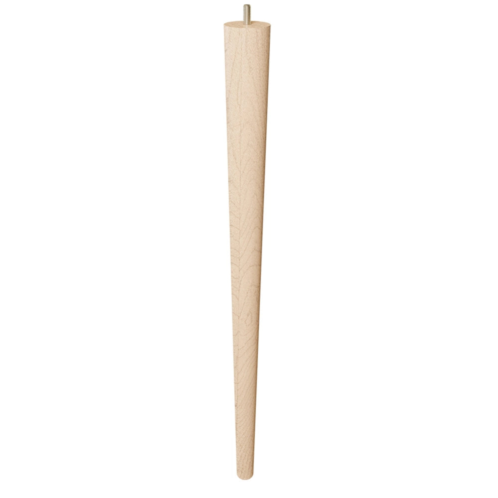 24'' Tapered Turned Leg with Semi-Gloss Finish, Hard Maple