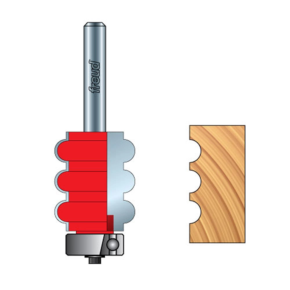 Freud® 84-126 Triple Fluting Router Bit - 7/8" Dia x 1-5/64" H x 1/2" Shank