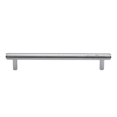 9-1/4''  Basel Knurled Cabinet Pull, Polished Chrome