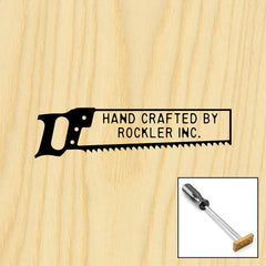 Two-Line Handsaw Branding Iron, Torch-Heated Handle