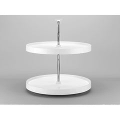 Full Circle LD Polymer 2 Shelf Corner Lazy Susans - 28 in. White