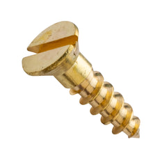 Centerline #5 x 5/8'' Flat Head Slotted Wood Screws, Solid Brass, 50-Pack