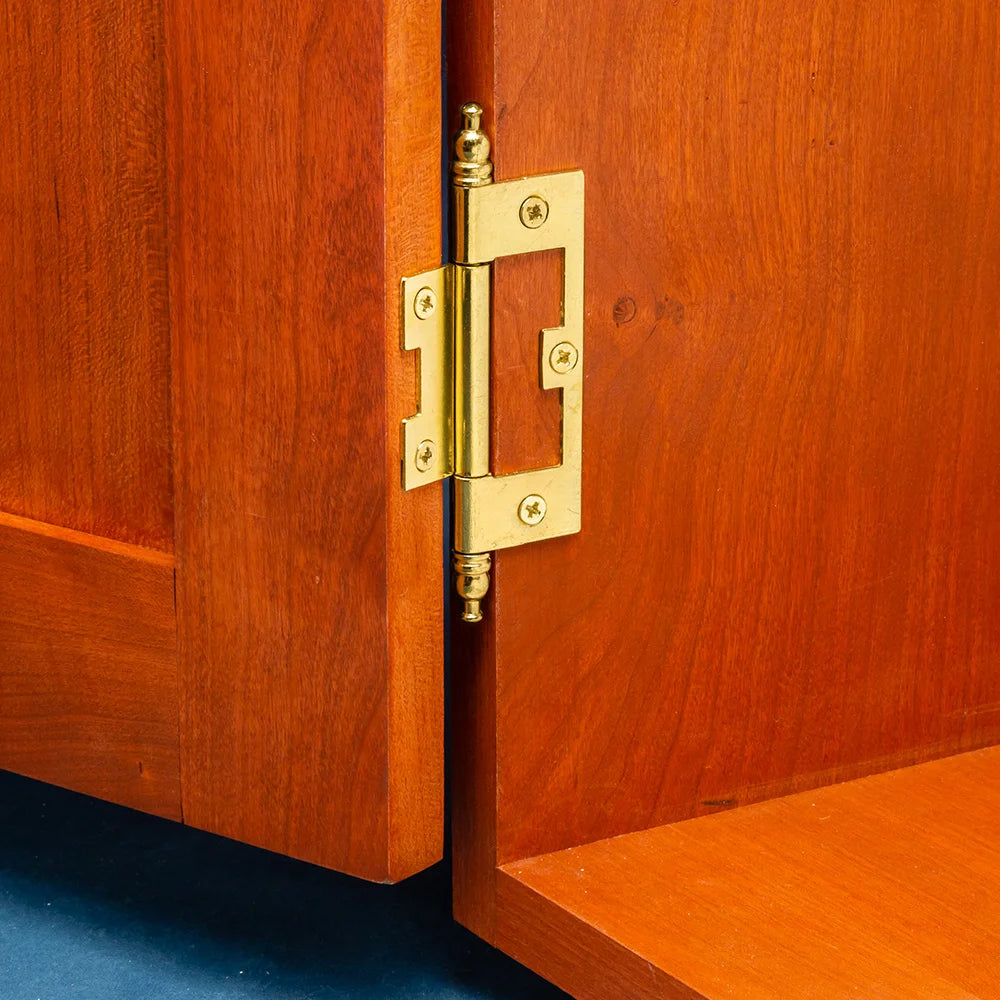 Brass Plated Finial Hinge, (A) 11/16" x  (B) 7/8" x  (C) 2-1/2" , Pair