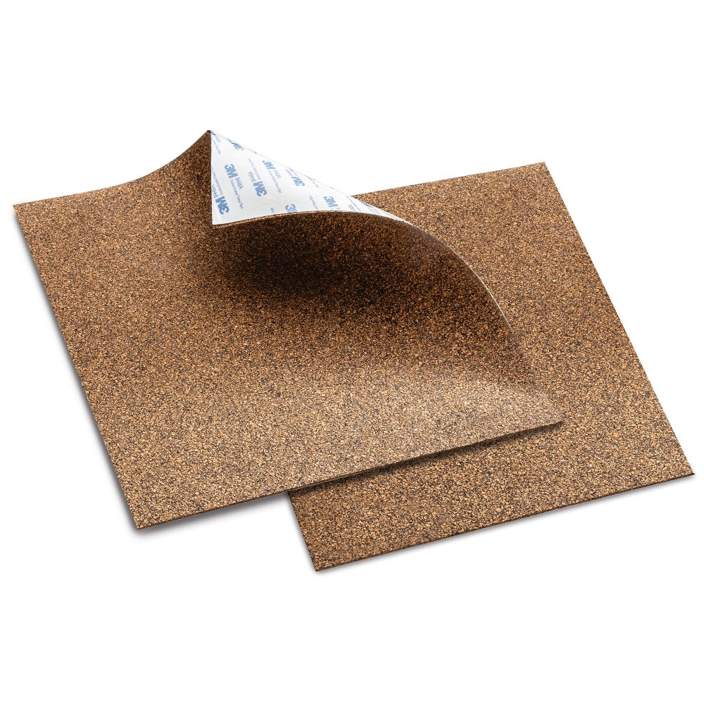 Adhesive-Backed Rubberized Cork Liners, 12'' x 12'' Sheets, 2-Pack