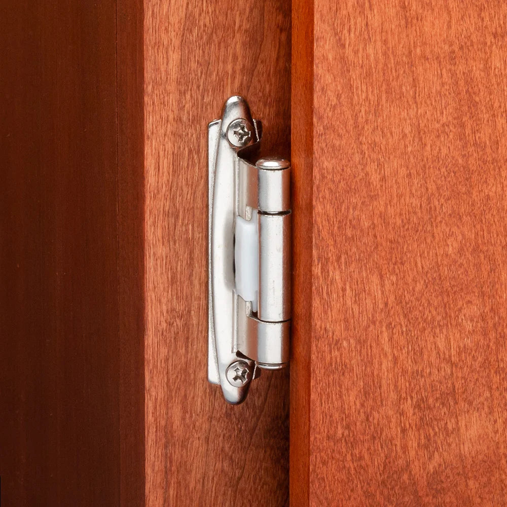Variable Overlay Self-Closing Face-Mount Reverse Bevel Cabinet Hinges, Antique Brass