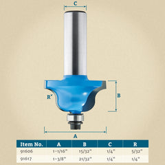 1-1/16'' D x 15/32'' H x 5/32'' R x 1/4'' Shank Rockler Roman Ogee Bit
