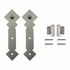 4' Soft-Close Double Diamond Mini Rolling Door Hardware Kit for Furniture, Satin Nickel, Single Door
