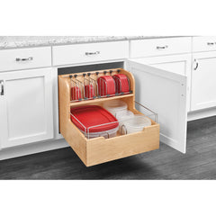 Base Cabinet Pullout Food Storage Container Organizer - Soft-Close 24 in.