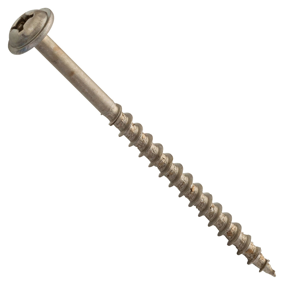 Centerline #8 x 2'' Washer Head Square X Fluted-Tip Wood Screws, Lube Finished, 100-Pack