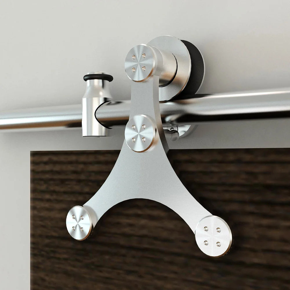 Rolling Barn Door Hardware Kit, Stainless Steel, Tristar