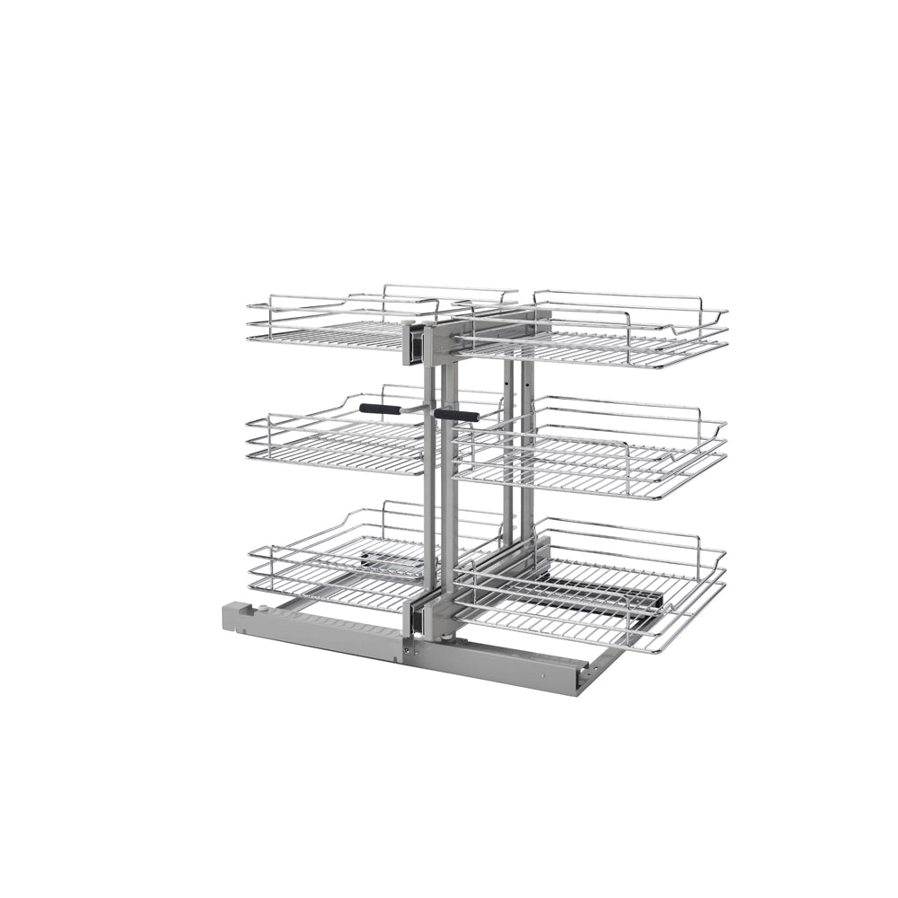 Pullout Soft-Close Wire Pull-Slide-Pull Blind Corner Accessories - 3-Tier - 18 in.