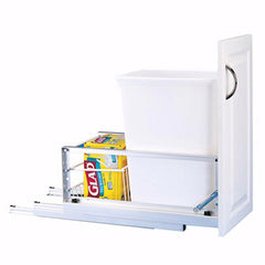 Single 35qt Pull-Out Container-White, 18" Slides (5349-15DM18-1)