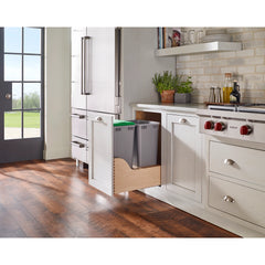 Double Soft-Close w/ Blum Movento Slides Waste Containers - 50 qt.